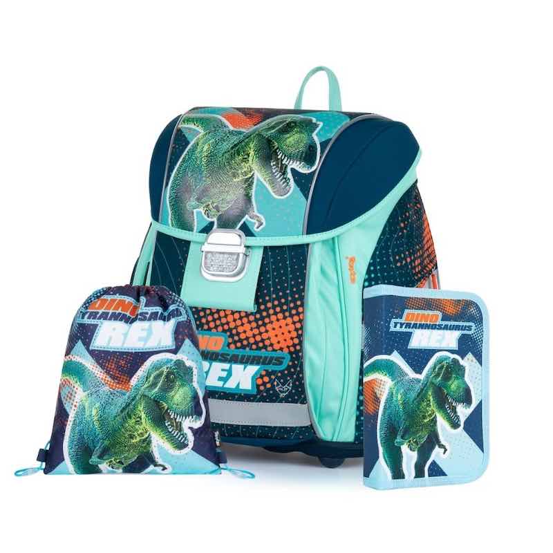 Školní aktovka v setu pro prvňáčky Oxybag PREMIUM LIGHT Premium Dinosaurus - 3 díly
