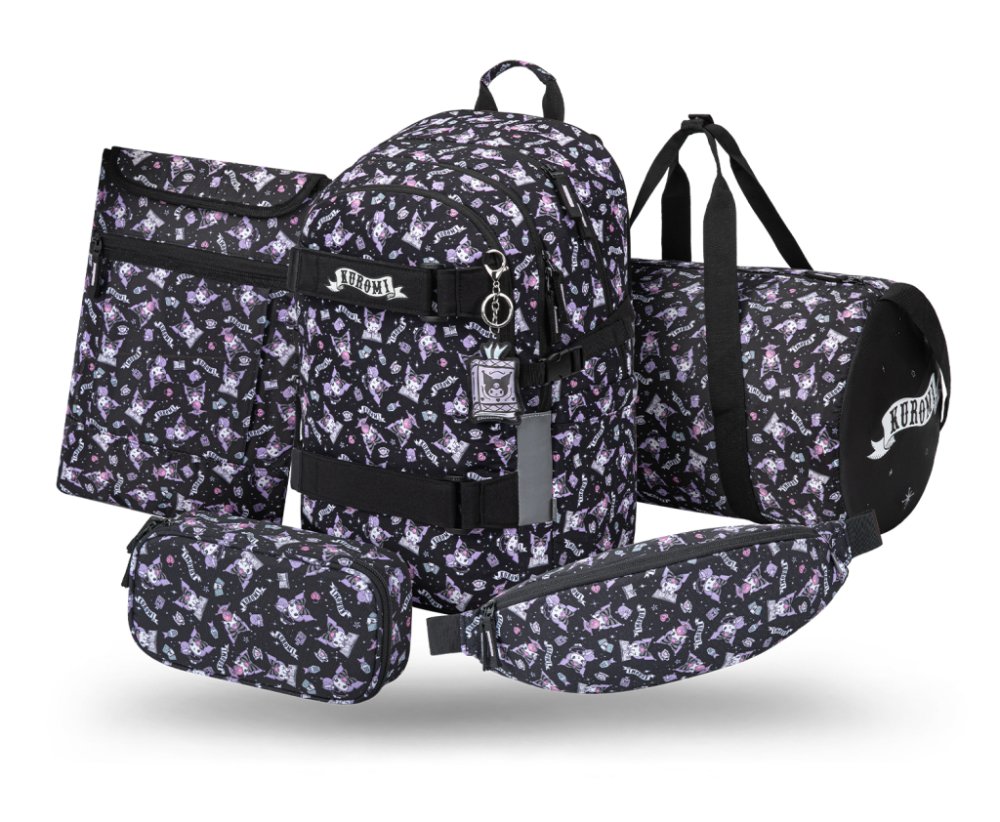 BAAGL SET 5 Skate Kuromi Black: batoh, penál, sportovní taška, ledvinka, obal na notebook GRS