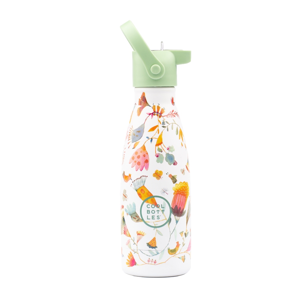 Levně Dětská nerezová termolahev COOL BOTTLES Kids Spring Flowers třívrstvá 260ml 3D
