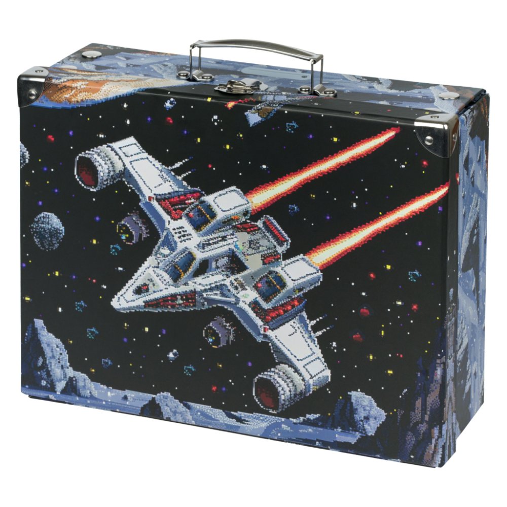 BAAGL Skládací školní kufřík Pixel Space s kováním