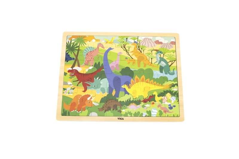 Levně Dřevěné puzzle 48 dílků - dinosauři Viga
