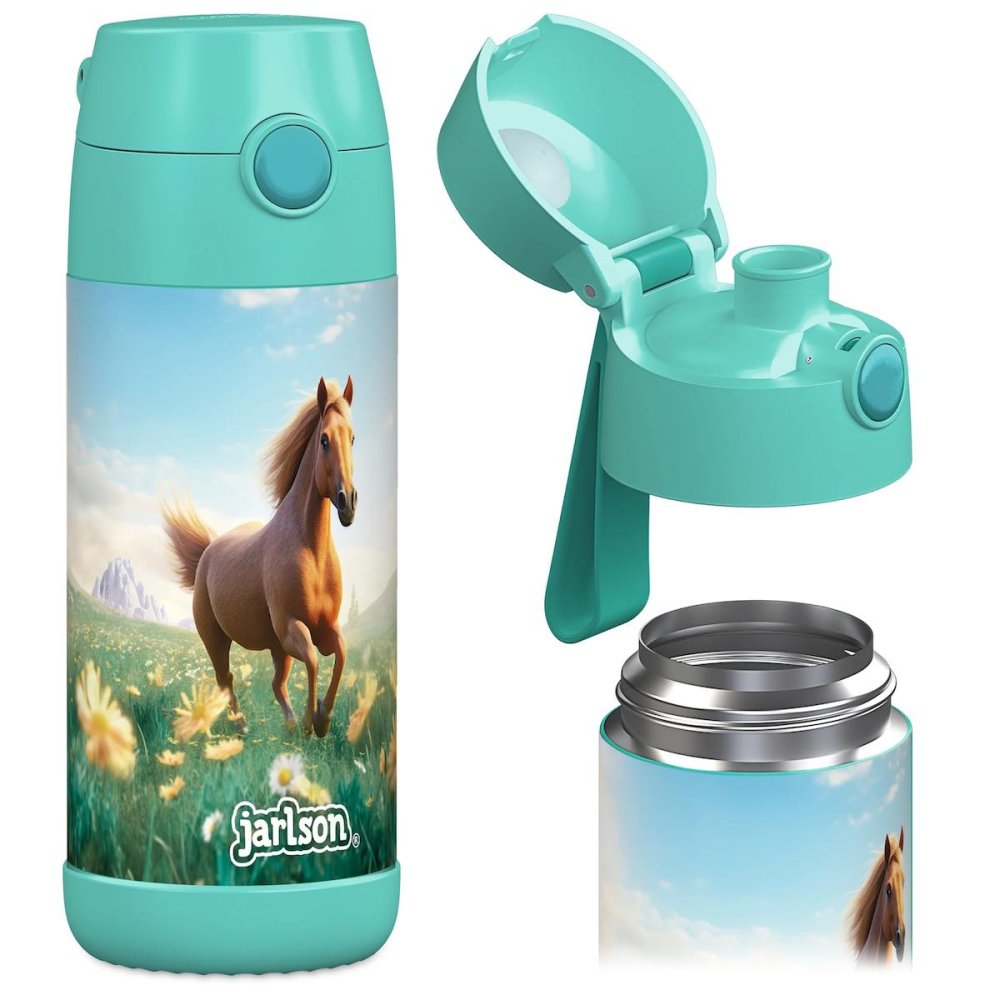 Levně Dětská nerezová termoláhev na pití JARLSON MALI Kůň 350 ml