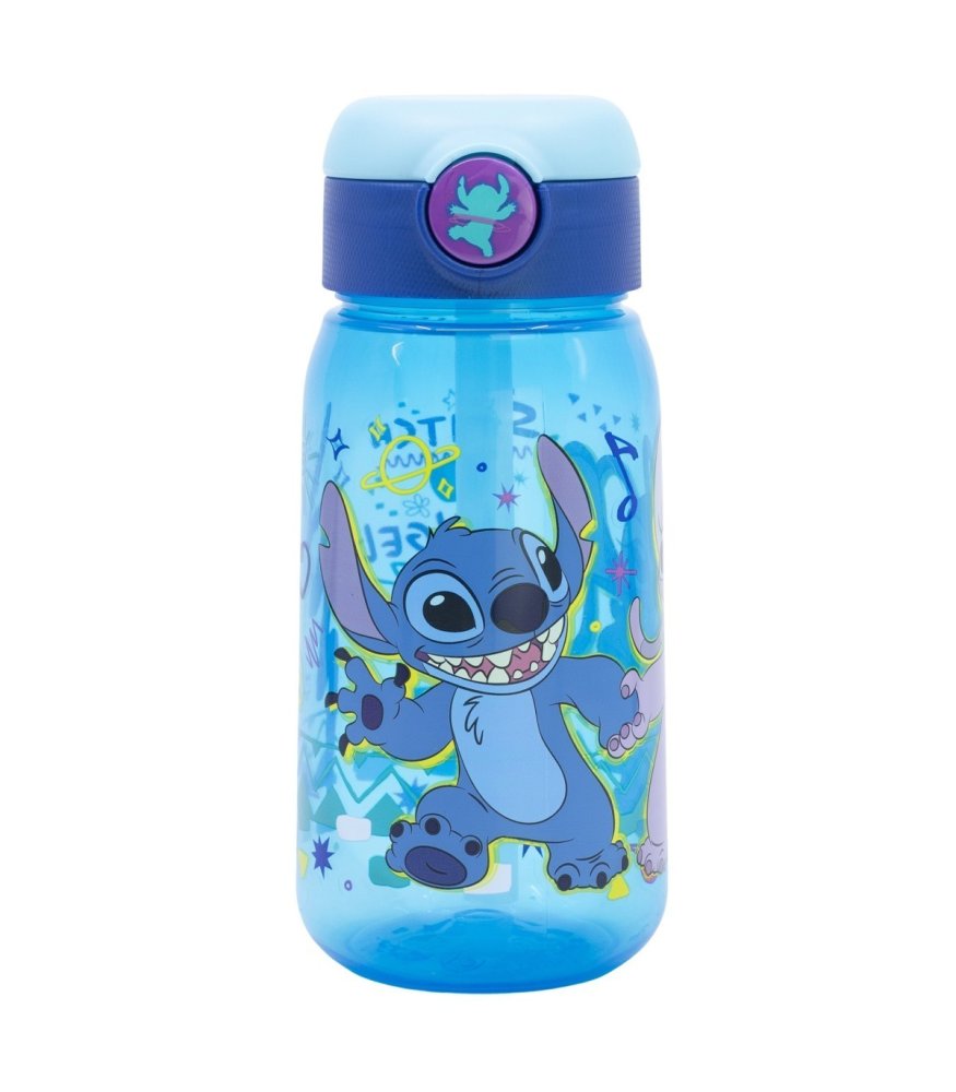 Levně Dětská láhev na pití Stitch Drawing 510 ml s brčkem