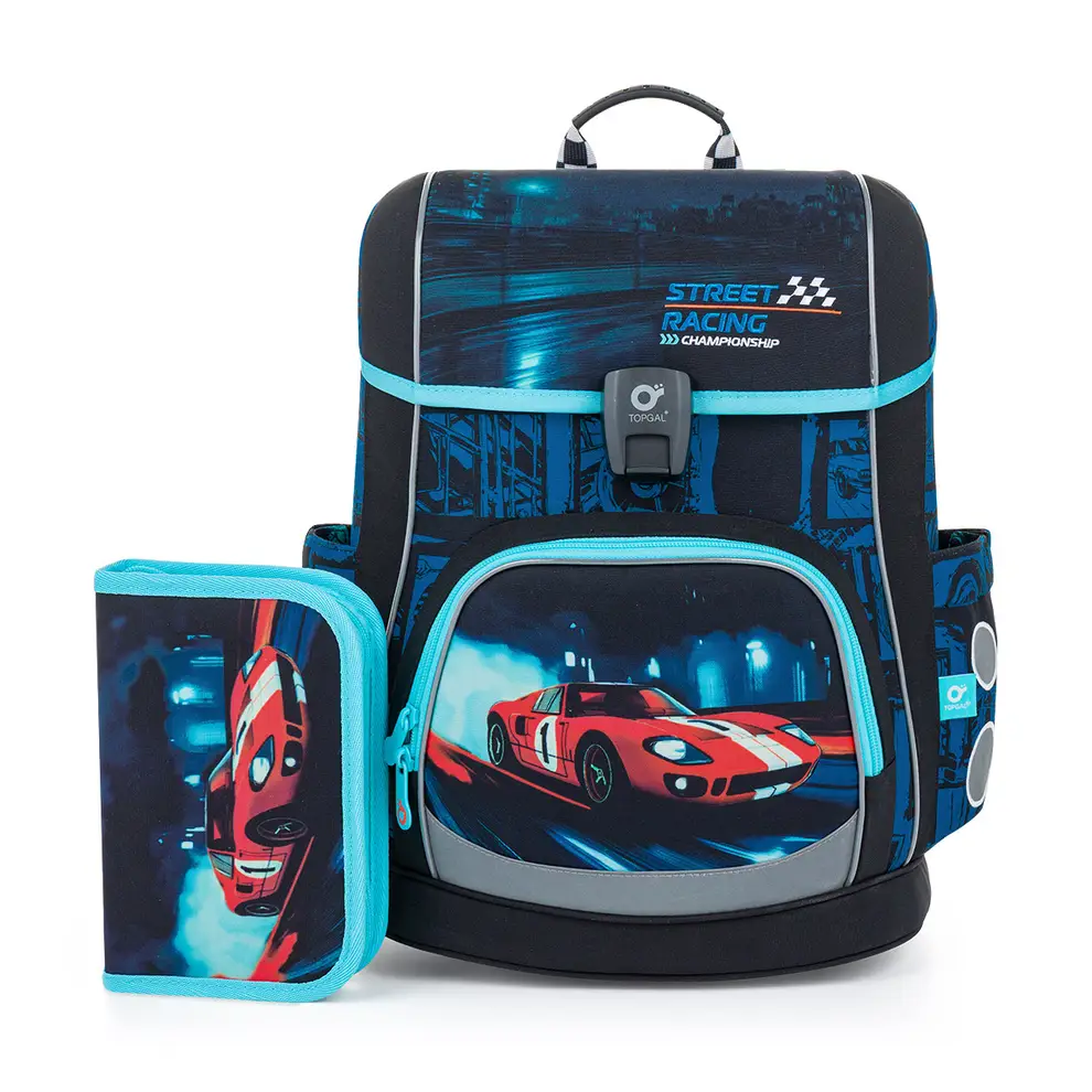 Topgal Školní set AIRA 26012 SET 2IN1 Street Racing - aktovka a penál
