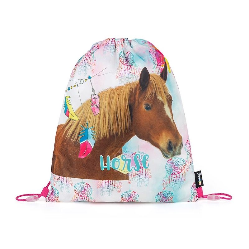 Levně Sáček na cvičky Oxybag Kůň romantic pírka