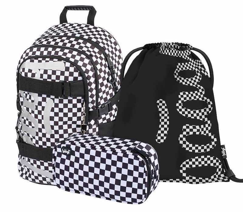 Školní batoh v setu Baagl skate Ska - 3 díly - tmavý sáček