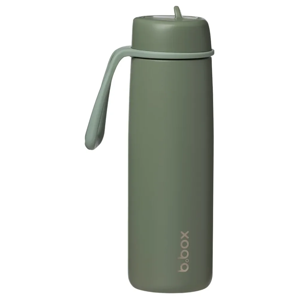 Levně B.Box nerezová termoláhev s brčkem 690 ml - Olive