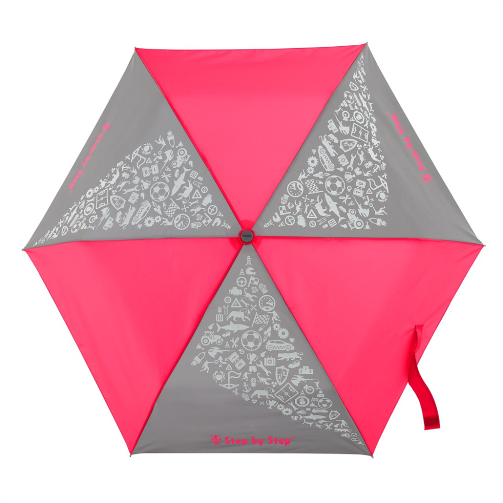 Levně Dětský skládací deštník s reflexními obrázky, Neon Pink
