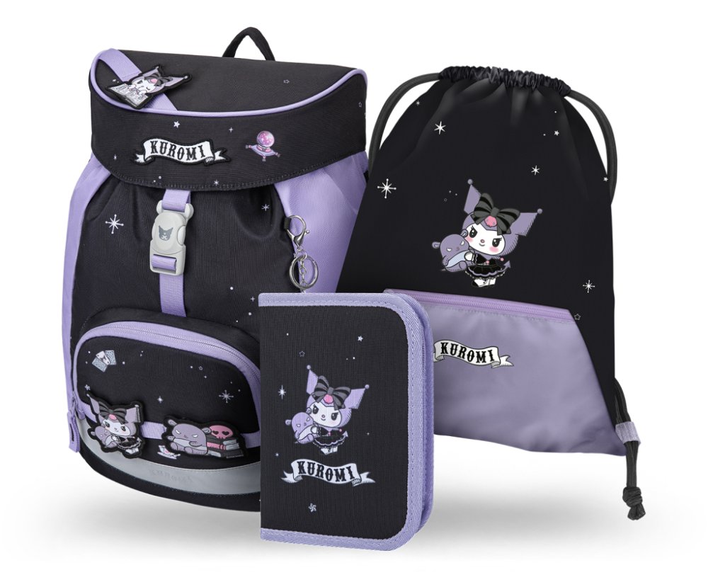 BAAGL SET 3 Airy Kuromi Fortune Dream: batoh, penál, sáček GRS