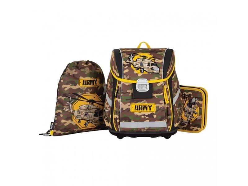 Školní aktovka v setu pro prvňáčky Oxybag PREMIUM LIGHT Helikoptéra - 3 díly