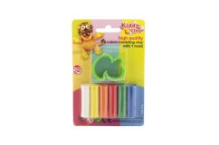 Modelína/Plastelína NARA 50g 6 ks s vykrajovátkem 4 druhy na kartě 9,5x14cm - Teddies