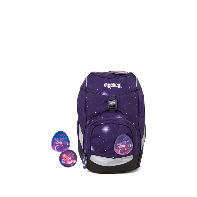 Školní batoh pro prvňáčky Ergobag prime Galaxy fialový