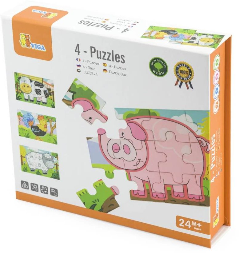 Dřevěné puzzle - farma Viga