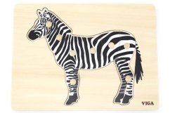 Dřevěná montessori vkládačka - zebra Viga