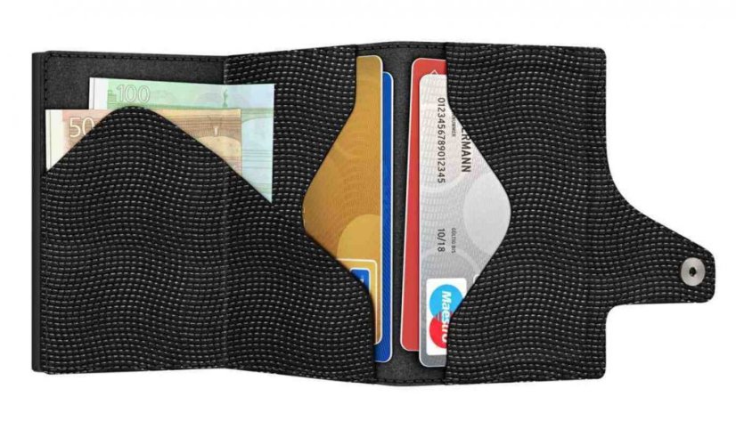 Peněženka s oddílem na mince TRU VIRTU CLICK & SLIDE  - Black Lizzard