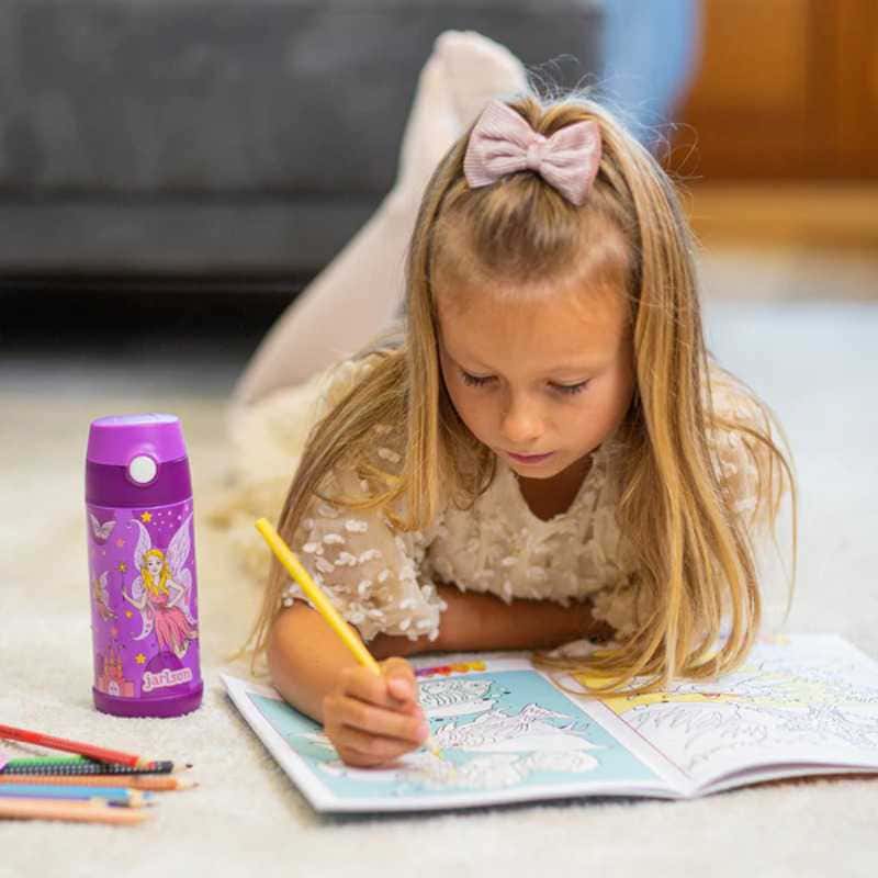Dětská nerezová termoláhev s brčkem JARLSON CHARLI Víla 350 ml