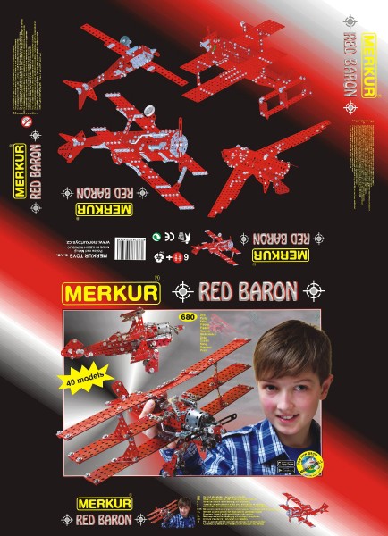 Stavebnice MERKUR Red Baron 40 modelů 680ks