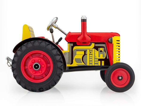 Traktor Zetor červený na klíček kov 14cm 1:25 v krabičce Kovap - Kovap