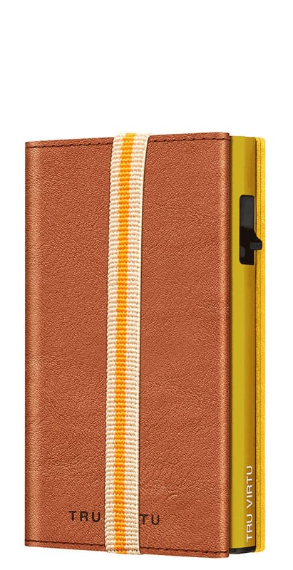 Kožená peněženka TRU VIRTU CLICK & SLIDE Strap Edge - Caramba brown Sahara/Gold
