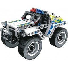 Stavebnice iM.MASTER policejní auto plast 199 dílků na zpětné natažení v krabici 29x20x6cm