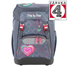 Školní batoh Step by Step GRADE Glitter Heart Hazle, AGR certifikát Školní batoh Step by Step GRADE Glitter Heart Hazle, AGR certifikát