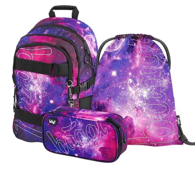 Školský batoh v sade Baagl skate Galaxy - 3 kusy