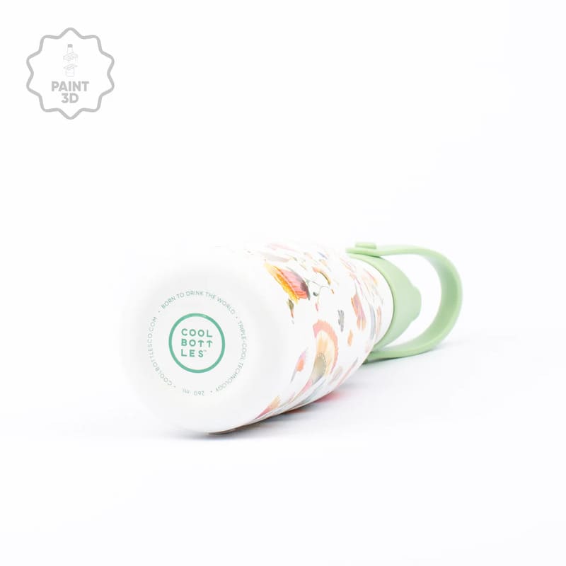 Dětská nerezová termolahev COOL BOTTLES Kids Spring Flowers třívrstvá 260ml 3D