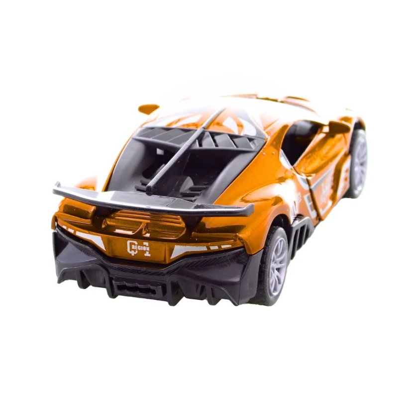 Auto kovové športové na spätný chod oranžové