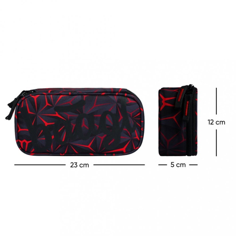 BAAGL 3 SET Core Red Polygon: batoh, penál, sáček - Baagl