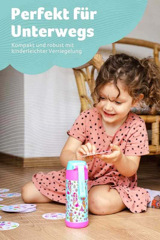 Dětská nerezová termoláhev na pití JARLSON MALI Mořská panna 350 ml