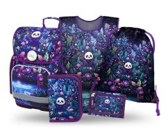 BAAGL SET 5 Ergo Jungle Panda: aktovka, penál, sáček, zástěra, peněženka - Baagl