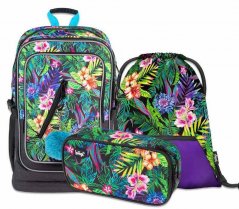 Školní batoh v setu Baagl Cubic Tropical - 3 díly