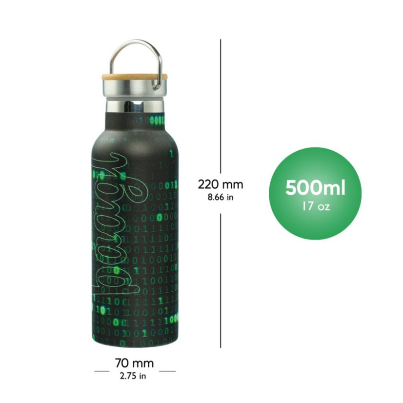 BAAGL Termoláhev s bambusovým víčkem Numbers, 500 ml - Baagl