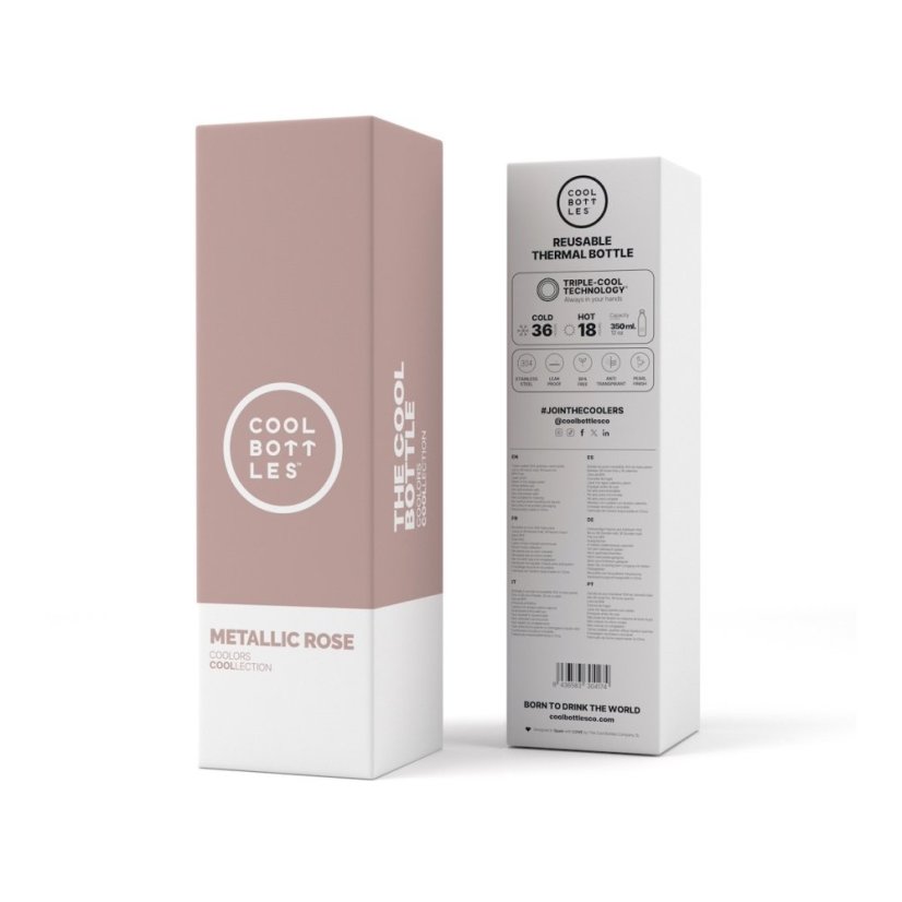 Nerezová termolahev COOL BOTTLES Metallic Rose třívrstvá 350 ml