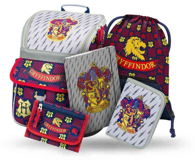 Školní aktovka v setu pro prvňáčky Baagl Zippy Harry Potter Nebelvír - 5 dílů