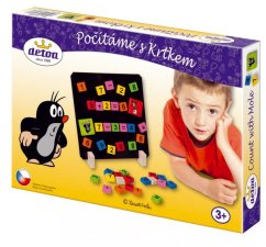 Magnetické Počítáme s Krtkem dřevo 40ks v krabici 27x19x3,5cm - Detoa