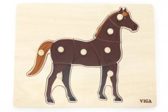 Dřevěná montessori vkládačka - kůň Viga