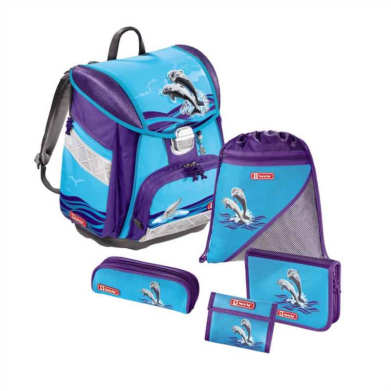 Školská aktovka v sade Step by Step TOUCH Dolphins, certifikát AGR - 5 kusov