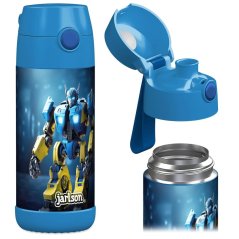 Detská nerezová fľaša na pitie JARLSON MALI Robot 350 ml