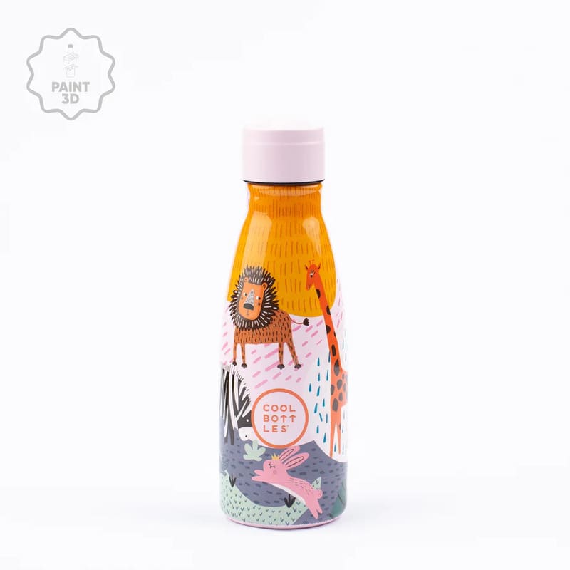 Dětská nerezová termolahev COOL BOTTLES Kids Savannah Kingdom třívrstvá 260ml 3D
