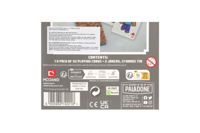 Hrací karty Minecraft v krabičce