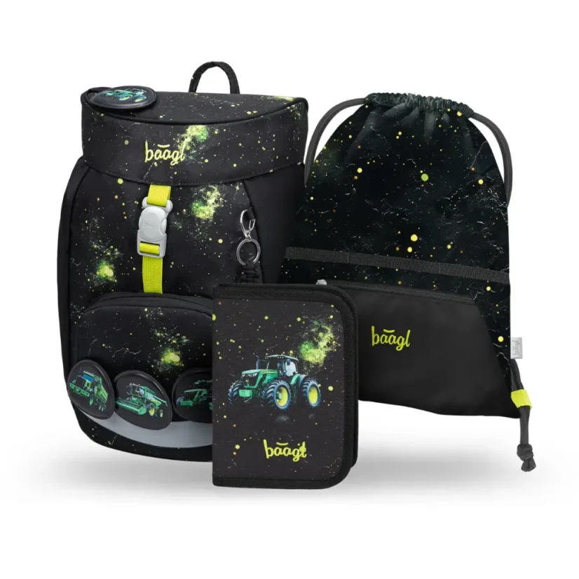 BAAGL SET 3 Airy Traktor: batoh, penál, sáček GRS