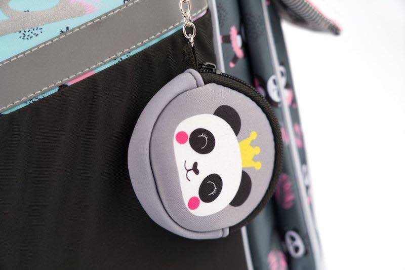 Školní aktovka v setu pro prvňáčky Baagl Zippy Panda - 7 dílů - láhev s brčkem