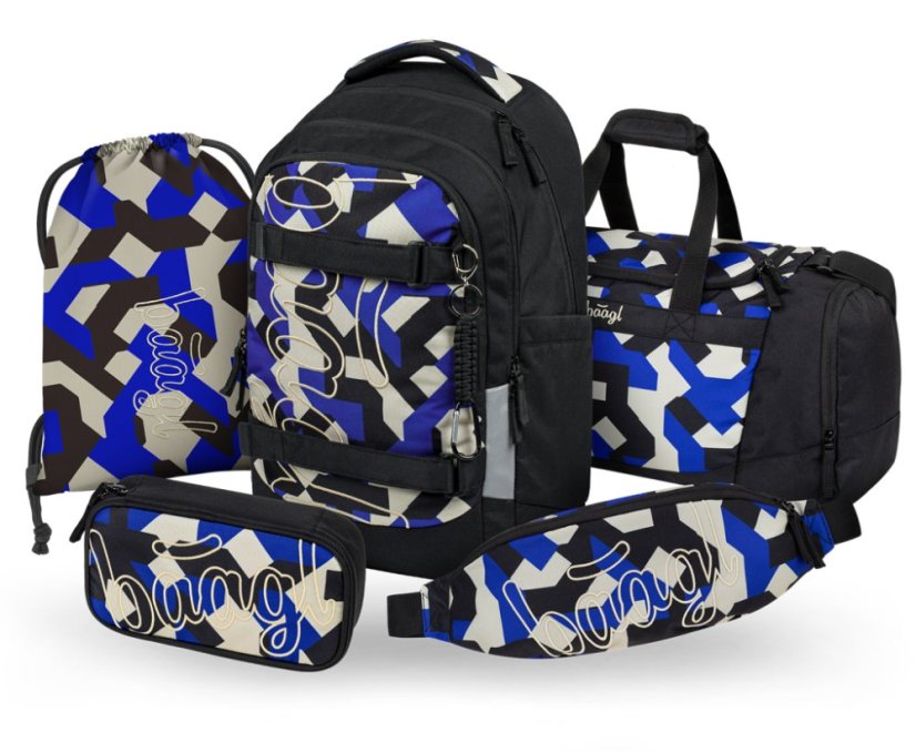 BAAGL SET 5 Skate Max Variety: batoh, penál, sáček, sportovní taška, ledvinka GRS - Baagl
