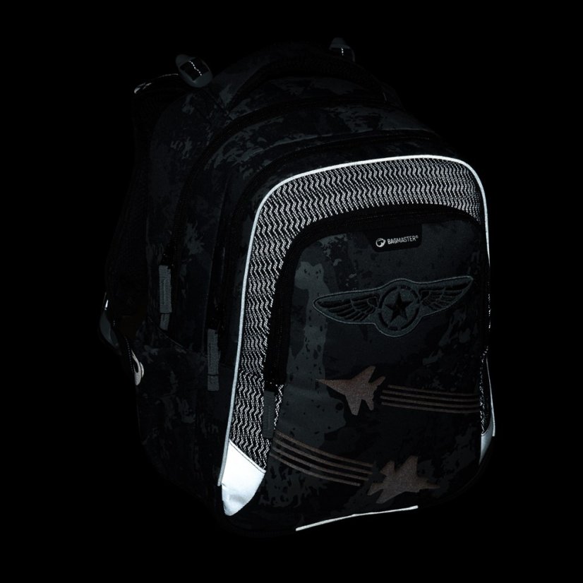 Školní batoh pro prvňáčky Bagmaster LUMI 24 B Stíhačky