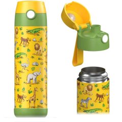 Dětská nerezová termoláhev na pití JARLSON MALI Safari 500 ml