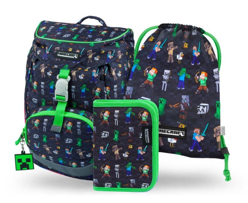 BAAGL SADA 3 Airy Minecraft: batoh, peračník, vrecko - Baagl