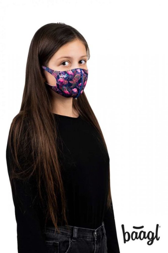 Antibakteriální rouška pro děti Baagl Flamingo