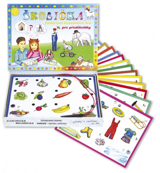 Školička společenská hra na baterie v krabici 22x16x3cm - Voltik toys