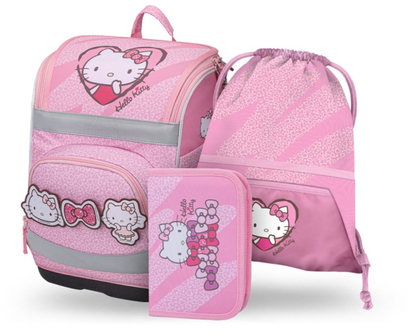 BAAGL SET 3 Zippy Plus Hello Kitty Sweet Leopard: aktovka, penál, sáček GRS - Baagl